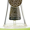 Glass etch dab rig with slitted cut perc, eye and geometric designs, 10-inch Thick Glass