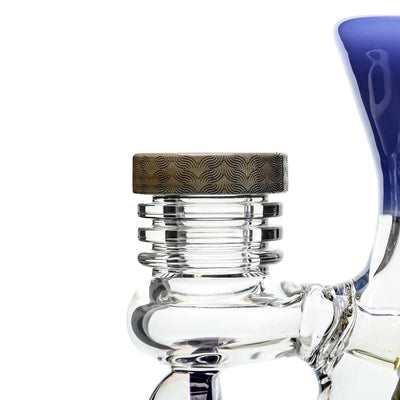 Etch Dab Rig V2 with Slitted Cut Perc and Thick Glass featuring gray textured cap