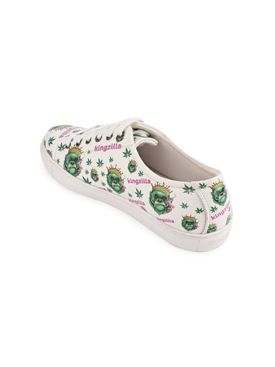 Kingzilla Botanical Pattern Vegan Leather Sneakers