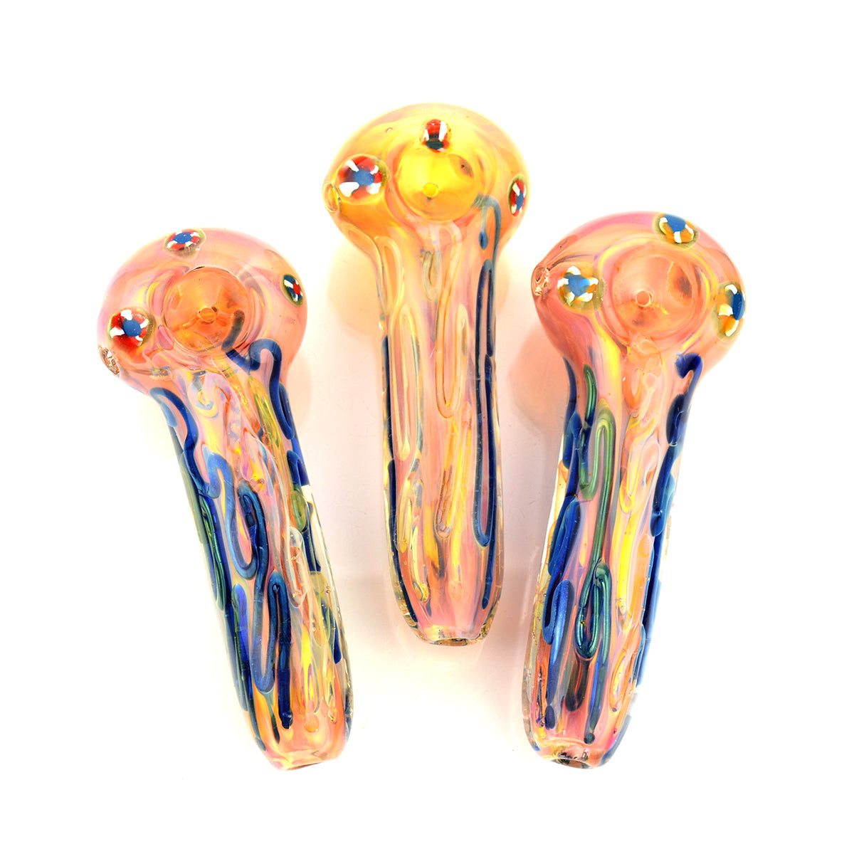 Artisan Gold Decal Glass Spoon Pipe