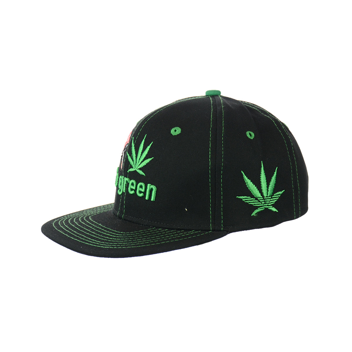 Forest Fungi Embroidered Cotton Snapback Cap