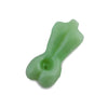 Milky Hues Female Body Glass Pipe: Pale green, curved silicone insert with center hole