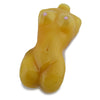 Yellow plastic figurine shaped as female torso with pink nipples - Milky Hues Female Body Glass Pipe