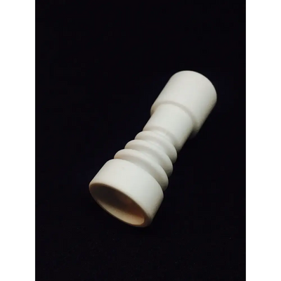 Finest female ceramic nail 18mm white pipe connector with ribbed middle