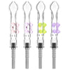 Glass vaporizer attachments: Pinch Dab Straw, 10mm Male Titanium, colorful silicone grips