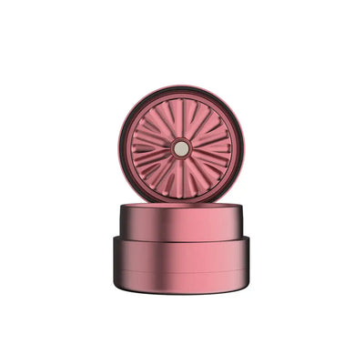 Pink metallic grinder for Flower Mill’s Generation Standard rolling paper collection