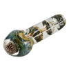 Iridescent Fritted Glass Spoon With Floral And Swirled Designs Encased In a 4.5’ Glass Spoon Pipe