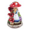 Alice In Wonderland Mushroom Backflow Incense Burner With Girl Under Tiered Mushrooms