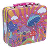 Colorful ’Fujima Handled Tin Stash Box’ with psychedelic mushroom design - 3-piece set