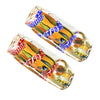 Fumed Metallic Abstract Glass Steamroller Pipe with Colorful Skeletal Designs Inside