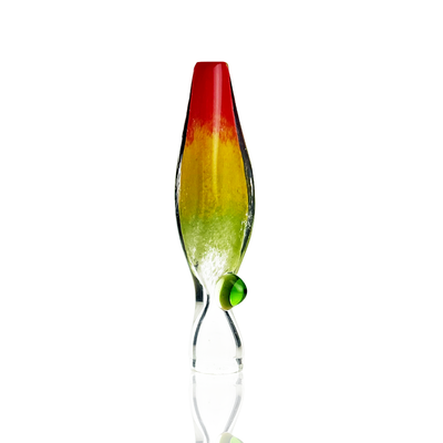 Vibrant Rasta Frit Glass One-Hitter Chillum