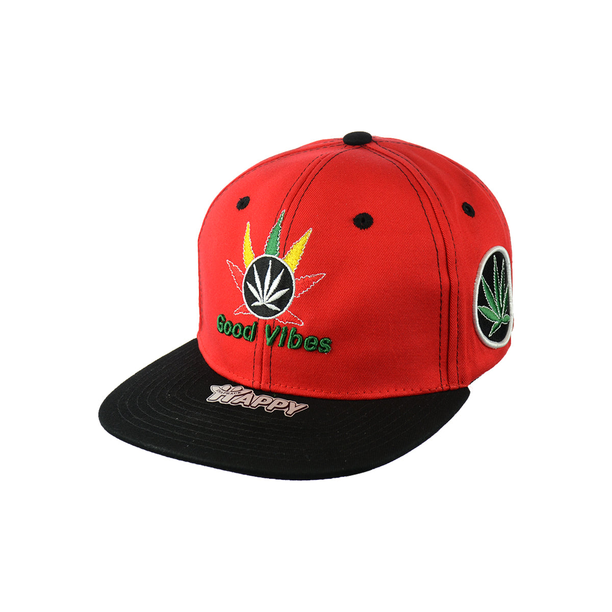 Good Vibes Embroidered Cotton Snapback Cap
