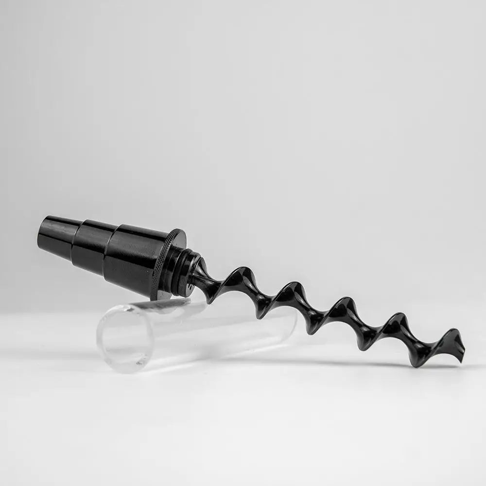 Black metal spiral wine opener with water pipe adapter for Glass Blunt