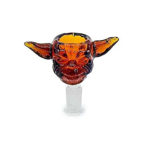 18mm male glass bowl with amber Yoda head for smoking accessory