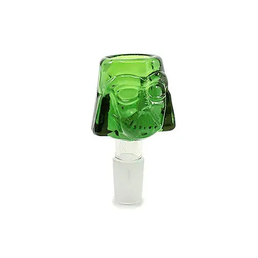 Green glass Darth Vader head 18mm male bowl smoking accessory