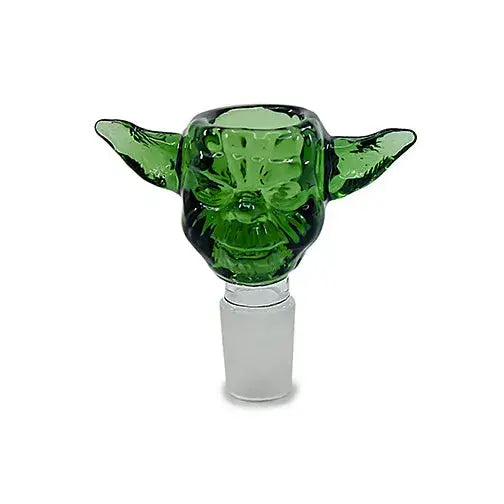 Green glass Yoda head 18mm male bowl smoking accessory
