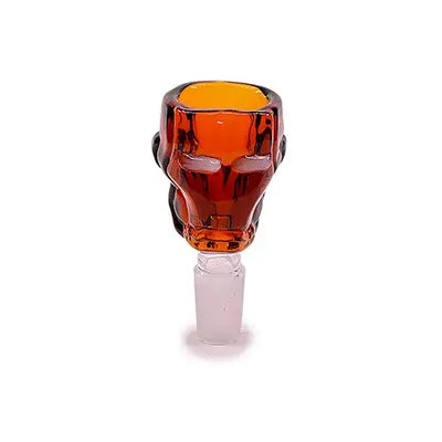 Translucent amber glass skull bong bowl 18mm male smoking accessory