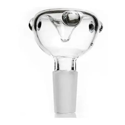 Clear glass bong bowl with male joint, frosted silicone base for glass water pipes