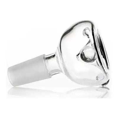 Clear glass bong bowl with male joint for glass water pipes, frosted mouthpiece