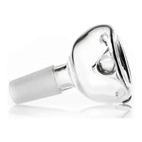 Clear glass bong bowl with male joint for glass water pipes, frosted mouthpiece