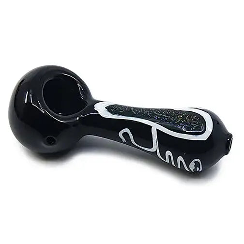 Glass hand pipe Dicro Core 4.5 by Leaf with black glossy finish