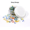 Clear Jar Filled With Daisy Design Glass Beads For Glass Screen With Daisy Design Product