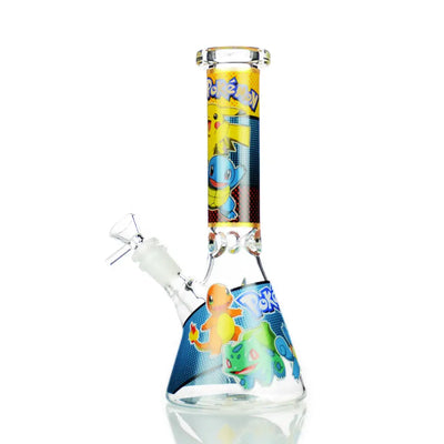 10 Inch Glow in the Dark Beaker Water Pipe with Pikachu Pokémon Design