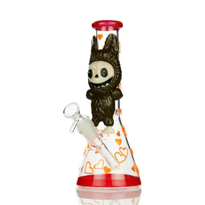 Glow in the Dark Beaker Water Pipe with 14mm Male Bowl and Cartoon Character