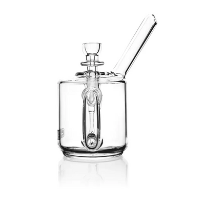 Clear glass water pipe pocket bubbler for Grav® Coffee Mug Pocket Bubbler product