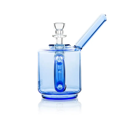Blue glass water pipe pocket bubbler for Grav® Coffee Mug Pocket Bubbler collection