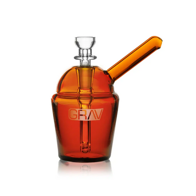 Amber glass Grav Slush Cup Pocket Bubbler for smooth cool smoking experience