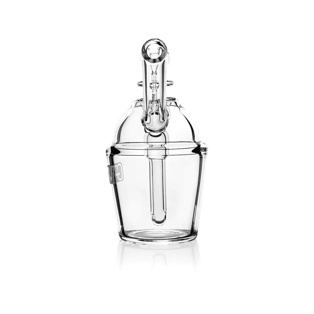 Clear glass bubbler designed for smooth smoking with Grav® Slush Cup Pocket Bubbler