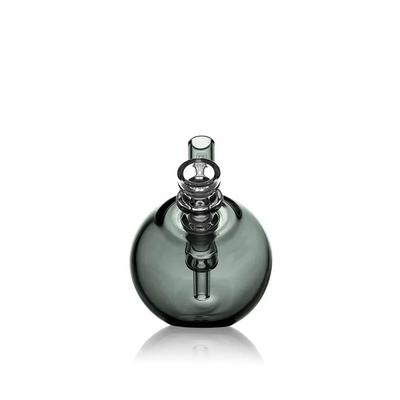 Gray glass orb-shaped Grav Spherical Pocket Bubbler for convenient, powerful use