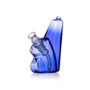 Grav Wedge Bubbler with ergonomic design featuring a curved blue glass bong and small mouthpiece