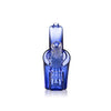 Blue glass bottle with unique shape, ergonomic design, and GPA engraving - Grav Wedge Bubbler