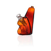 Amber-colored Grav Wedge Bubbler with unique triangular and ergonomic design