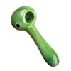 Green Candy Apple Spoon Pipe - 4 Inch Green Glass Pipe With Rounded Bowl And Elongated Stem