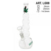 Sleek Greenline Glass Bubble Body Water Pipe with Cannabis Leaf Design for Sale