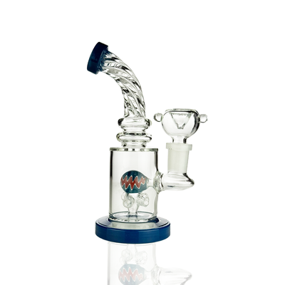 Spherical Water Pipe Rig with Colored Rod Accent