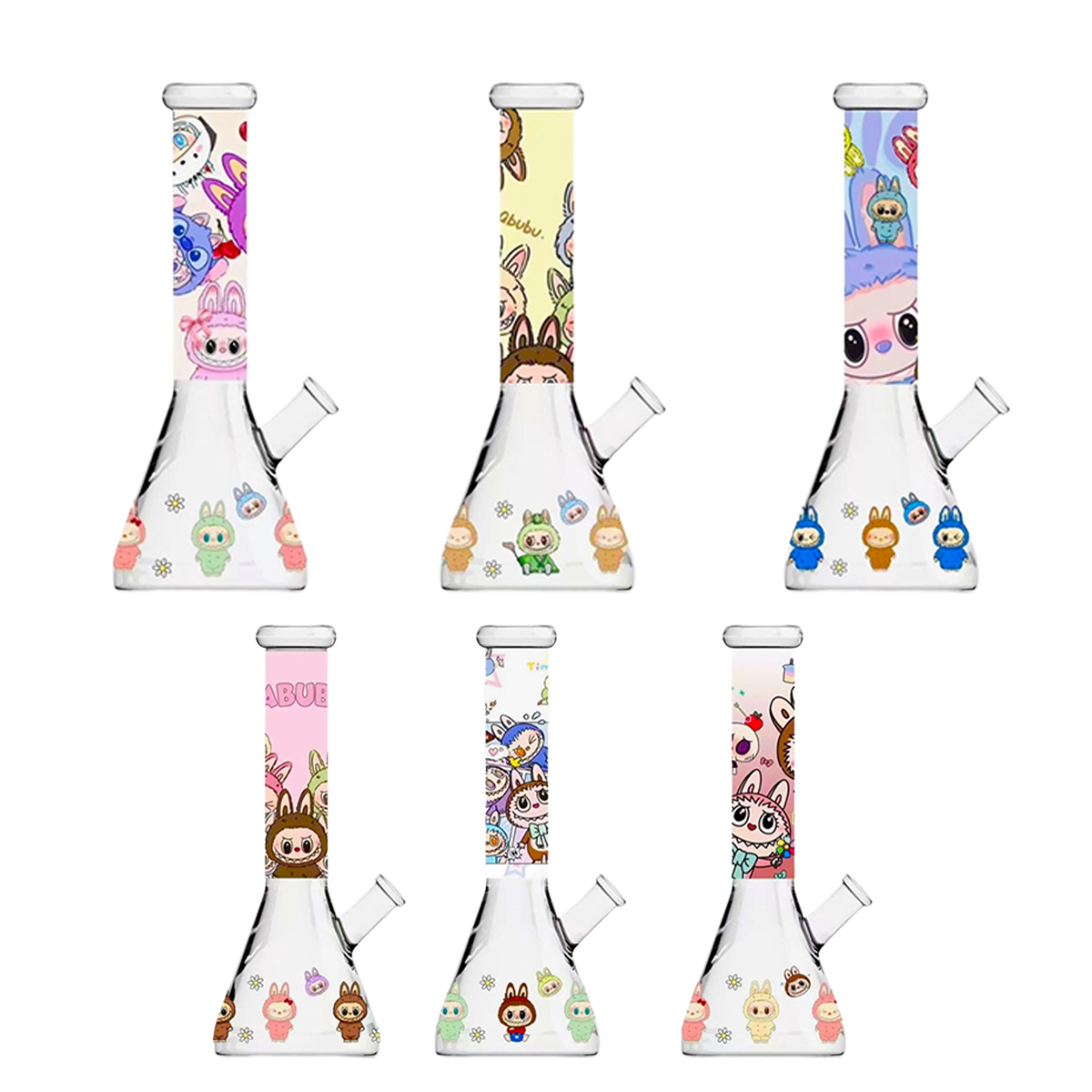 Labubu Beaker Glow Water Pipe - 10 Inch