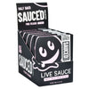 Display Box Of Sauce’d Thca Disposable Vape: Cannabis-infused Sauce Packs In Multiple Flavors