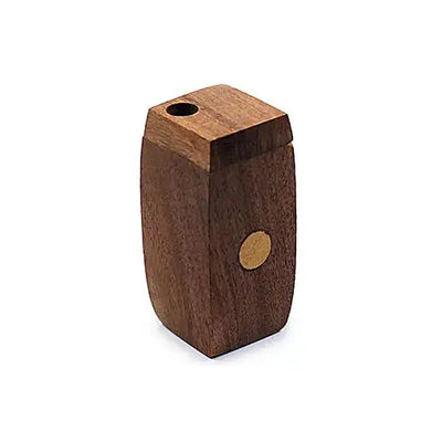 Handmade wooden dots dugout with dark brown wooden pipe and brass accent
