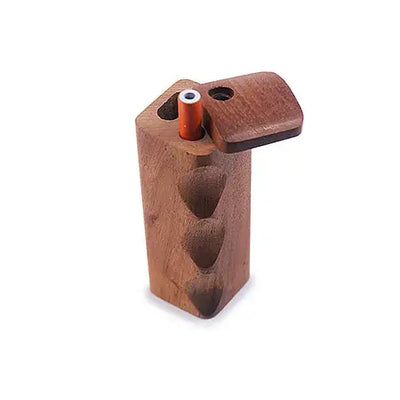 Handmade wooden grip dugout with polished brown holder and 3 indentations