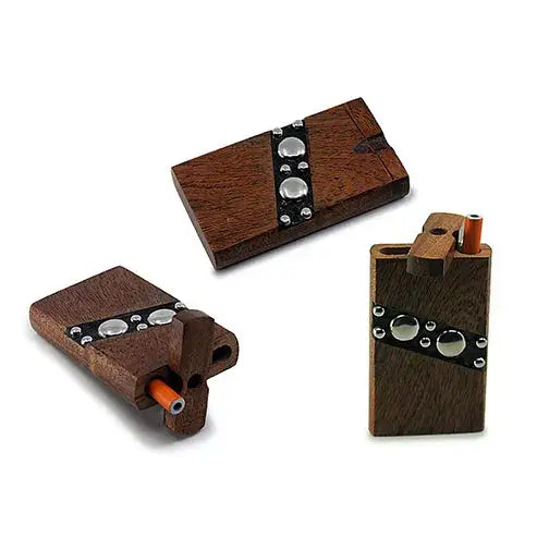 Handmade wooden large stud dugout with dark brown holder
