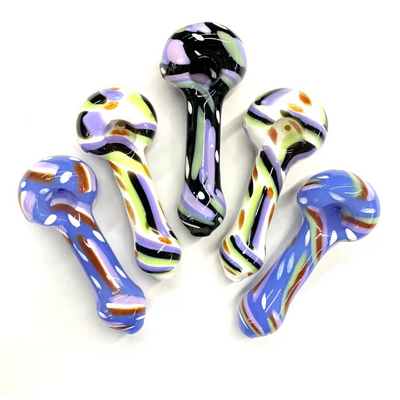 Colorful glass slime hand pipe for vibrant smoking experience with happy fumes glass and multicolor slime hand design