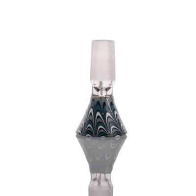Heady style colorful glass bong bowl with 18mm male joint, teal white marble