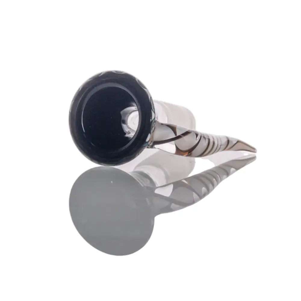 Heady style glass bong with 18mm male joint, transparent with brown swirls