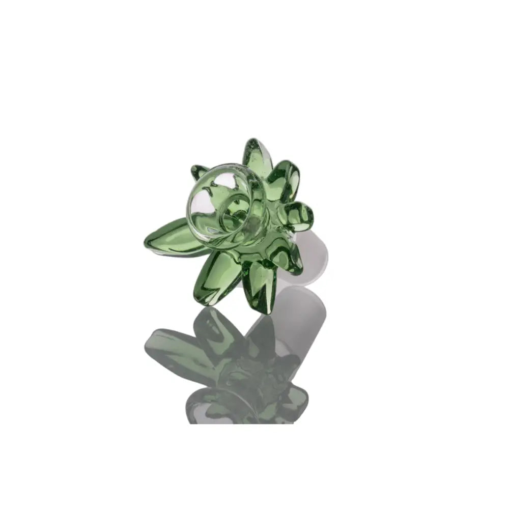 Heady style translucent green glass flower bong bowl with 18mm male joint