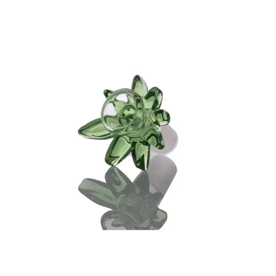 Heady style translucent green glass flower bong bowl with 18mm male joint