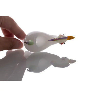 Heady style glass bowl with translucent unicorn, male joint for water pipes
